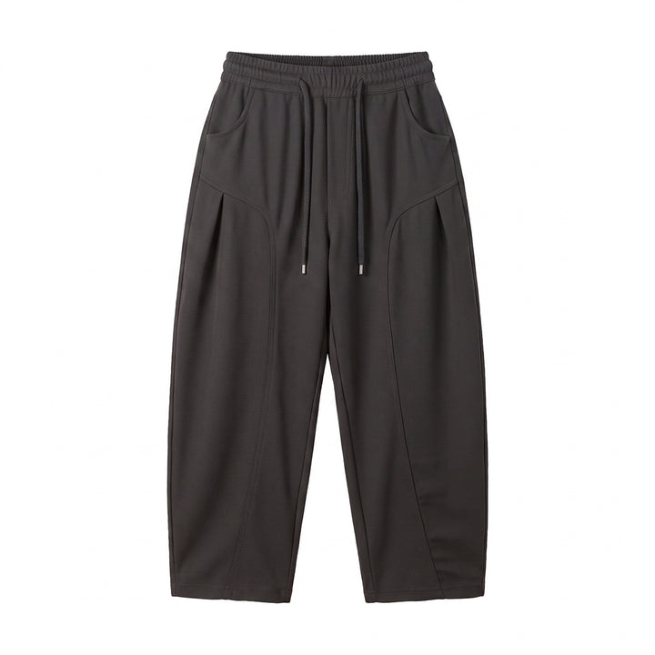 Damen Relaxed-Cropped Jogpant mit Tunnelzug, seitlichen Falten und Eingrifftaschen Drune