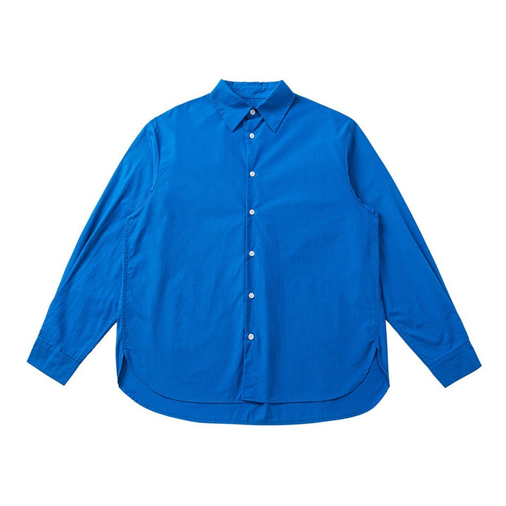Unisex Oversized Hemd aus leichter Baumwollmischung mit abgerundetem Saum Drune