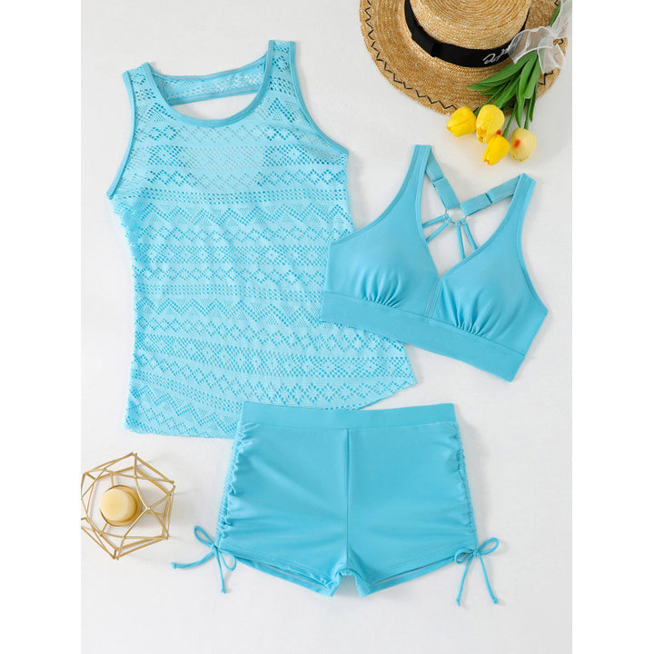Damen Tankini-Set mit modischem Muster und komfortablem Shorts Drune