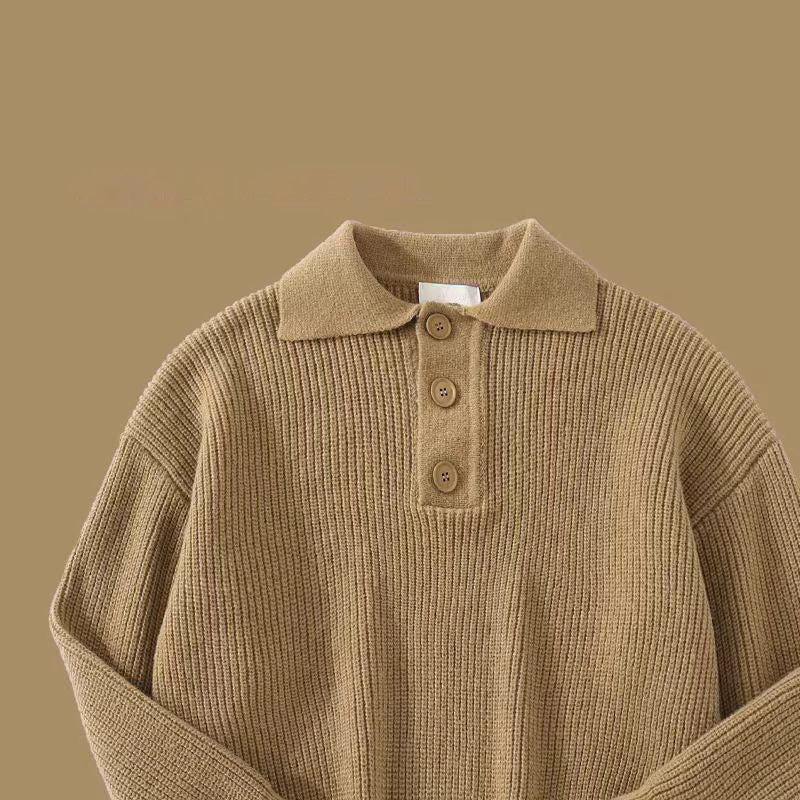 Damen Strickpullover mit modernem Polokragen Drune