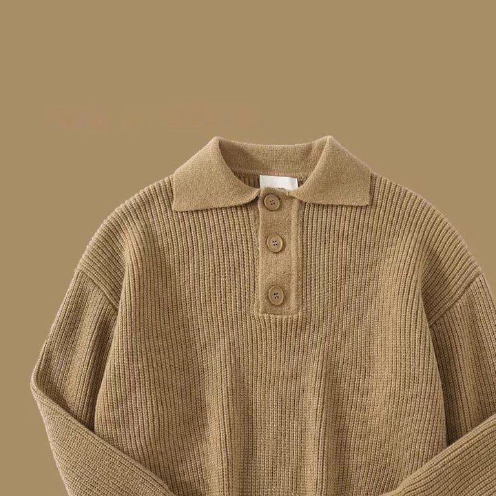 Damen Strickpullover mit modernem Polokragen Drune