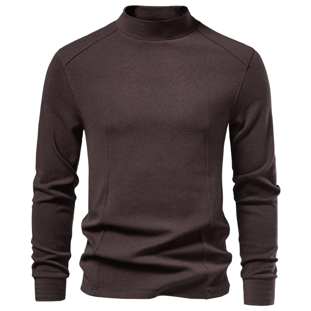 Herren Langarm Sweatshirt mit schmalem Stehkragen und Baumwollmix Drune