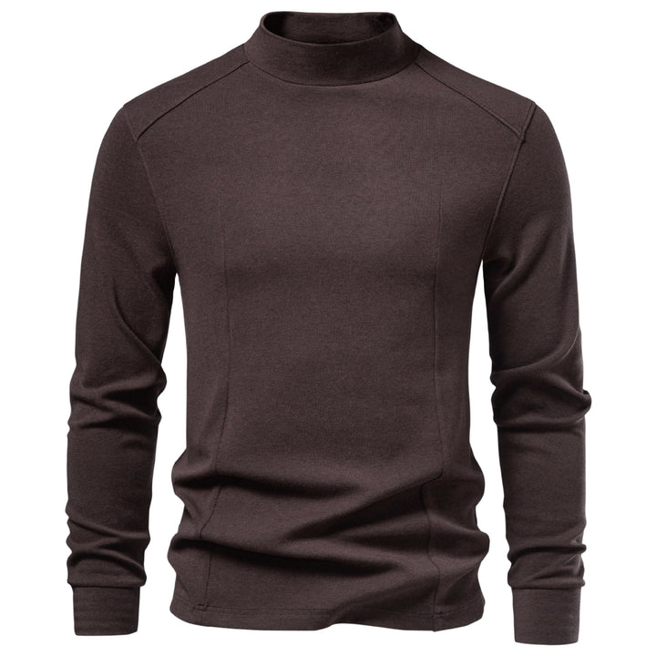 Herren Langarm Sweatshirt mit schmalem Stehkragen und Baumwollmix Drune