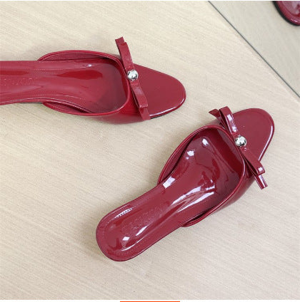 Damen Open-Toe Slide Mules mit Schleifendetail Drune