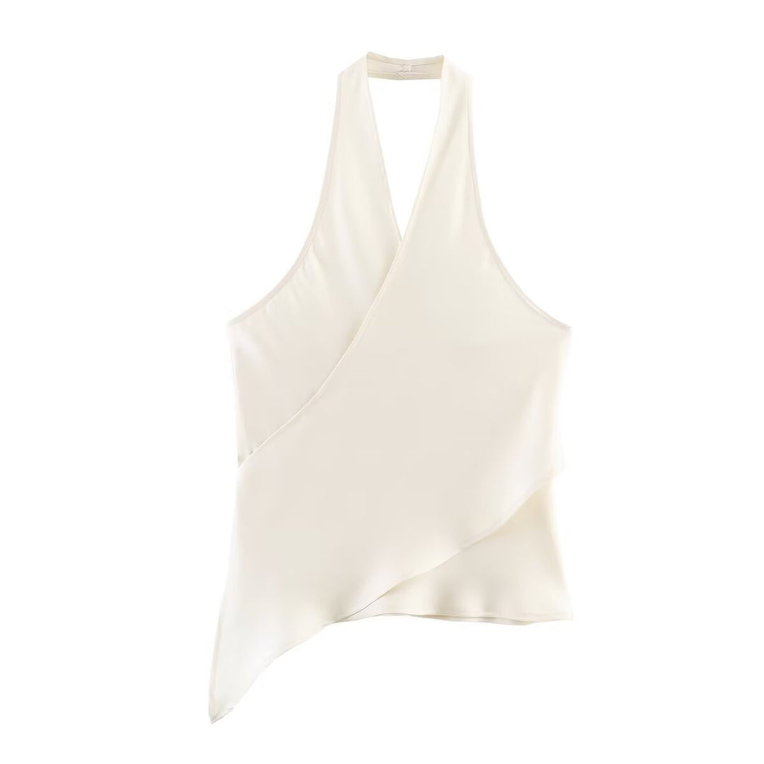 Damen Wickelbluse mit V-Ausschnitt Drune