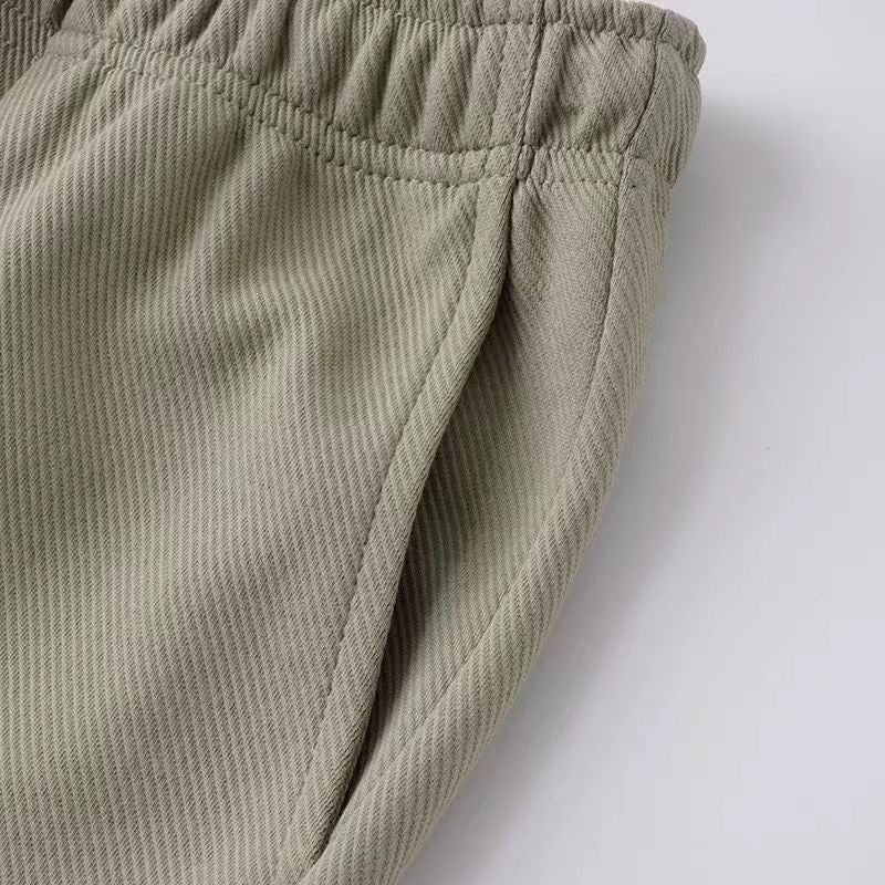 Herren Bequeme Freizeithose mit elastischem Bund und Seitentaschen Drune
