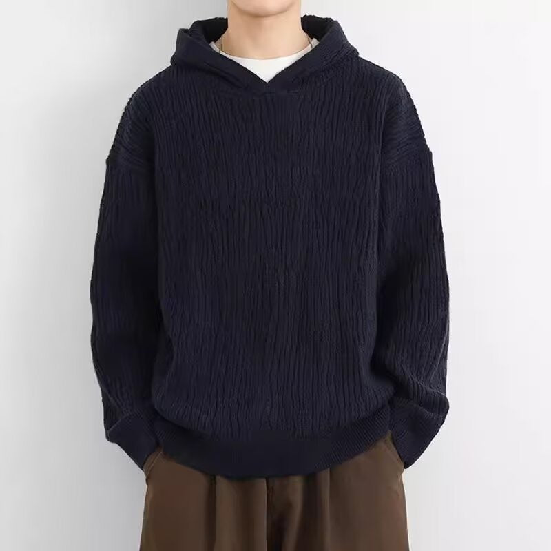 Herren Lässiger Kapuzenpullover mit strukturierter Oberfläche Drune