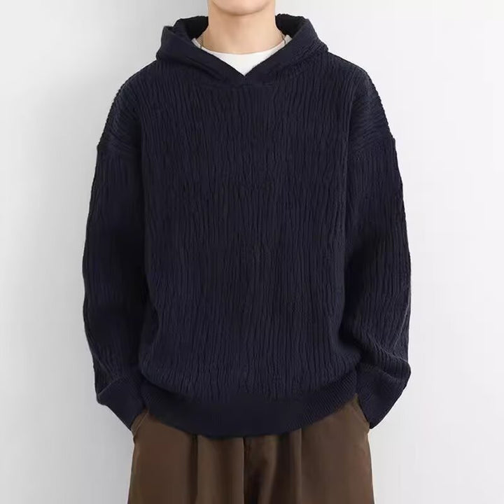 Herren Lässiger Kapuzenpullover mit strukturierter Oberfläche Drune