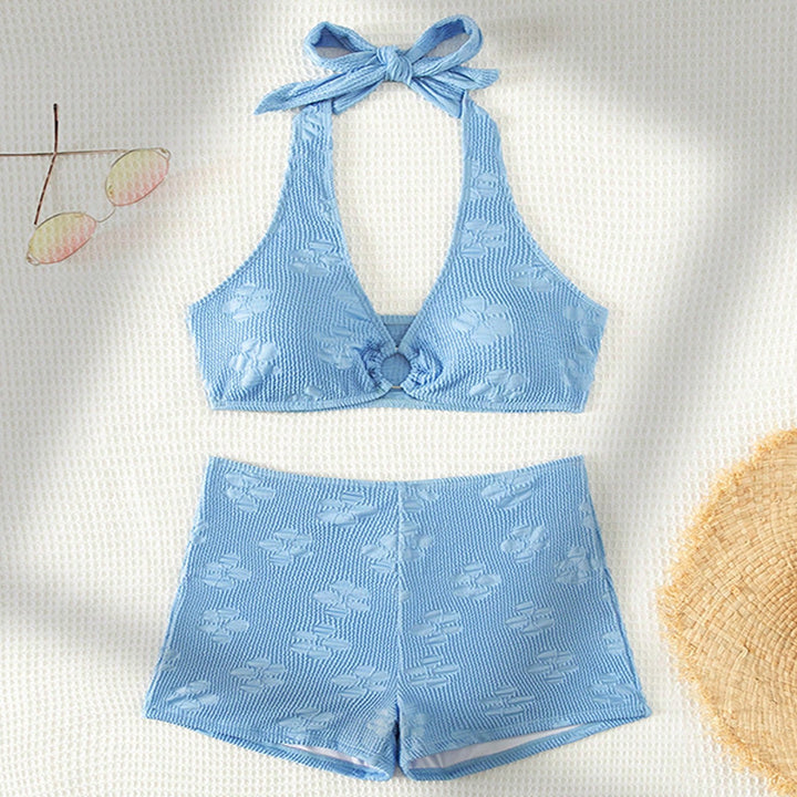 Damen Hoch tailliertes Bikini-Set mit elegantem Ring-Detail Drune