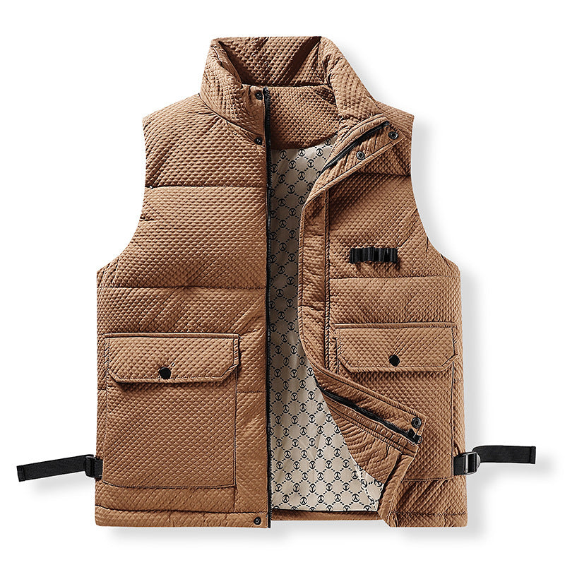 Herren Utility-Steppweste mit Thermofutter, Fronttaschen und verstellbaren Seitengurten Drune