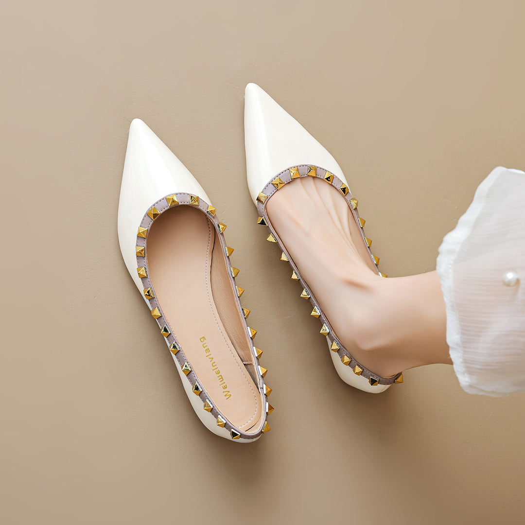 Damen Ballerinas mit Nietenverzierung Drune