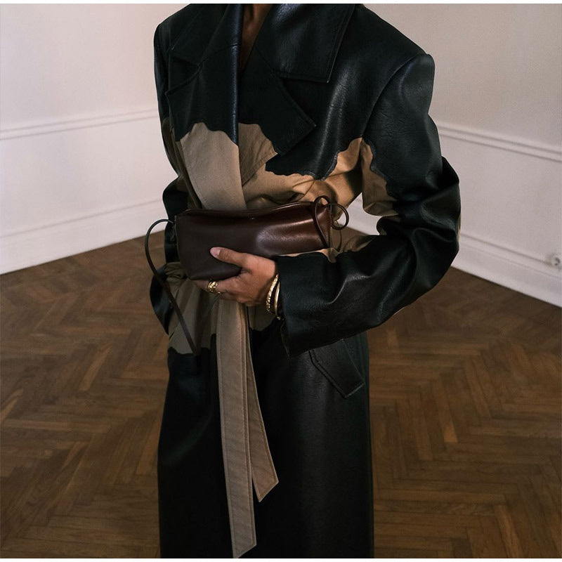 Damen Modischer Windbreaker-Mantel mit Gürtel und Taschen Drune