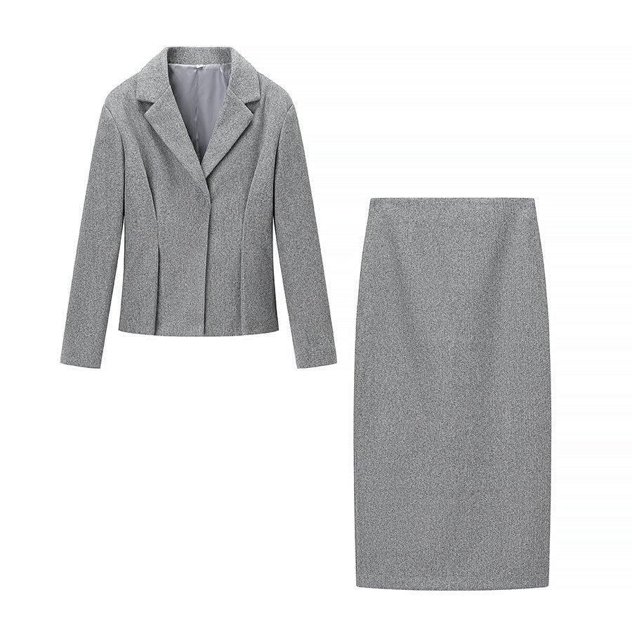 Damen Zweiteiliges Business-Kostüm mit tailliertem Blazer und Bleistiftrock Drune
