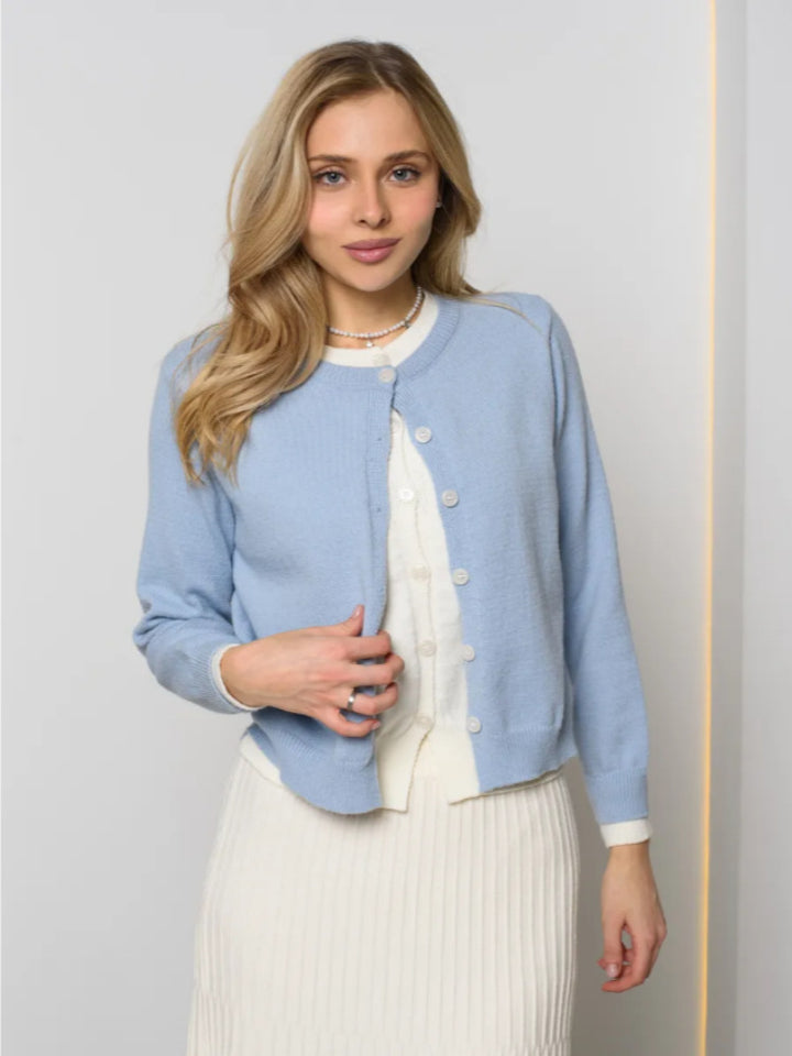 Damen Eleganter Cardigan mit Knopfdetails Drune