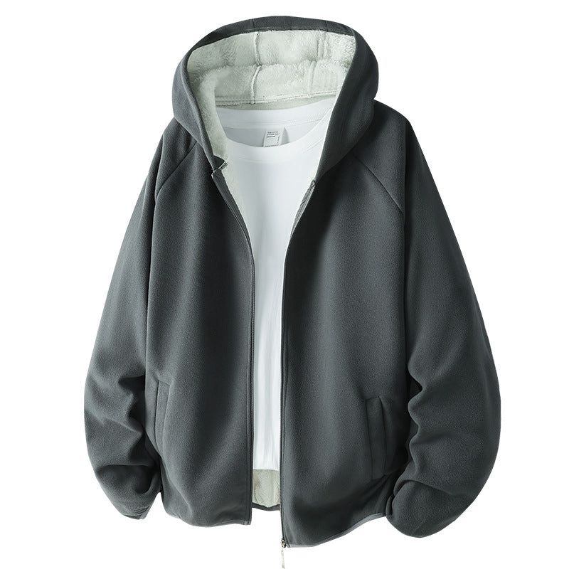 Unisex Fleecejacke mit Teddyfutter und Kapuze Drune