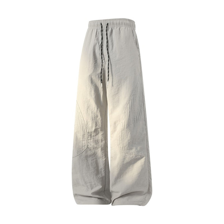 Damen Weite Baggy-Leinenoptik-Hose mit Tunnelzug, perforierten Einsätzen & Relaxed-Silhouette Drune