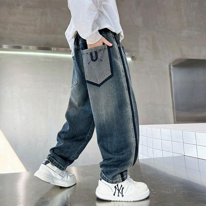 Unisex oversized Baggy-Jeans mit einzigartigem Taschen-Design Drune