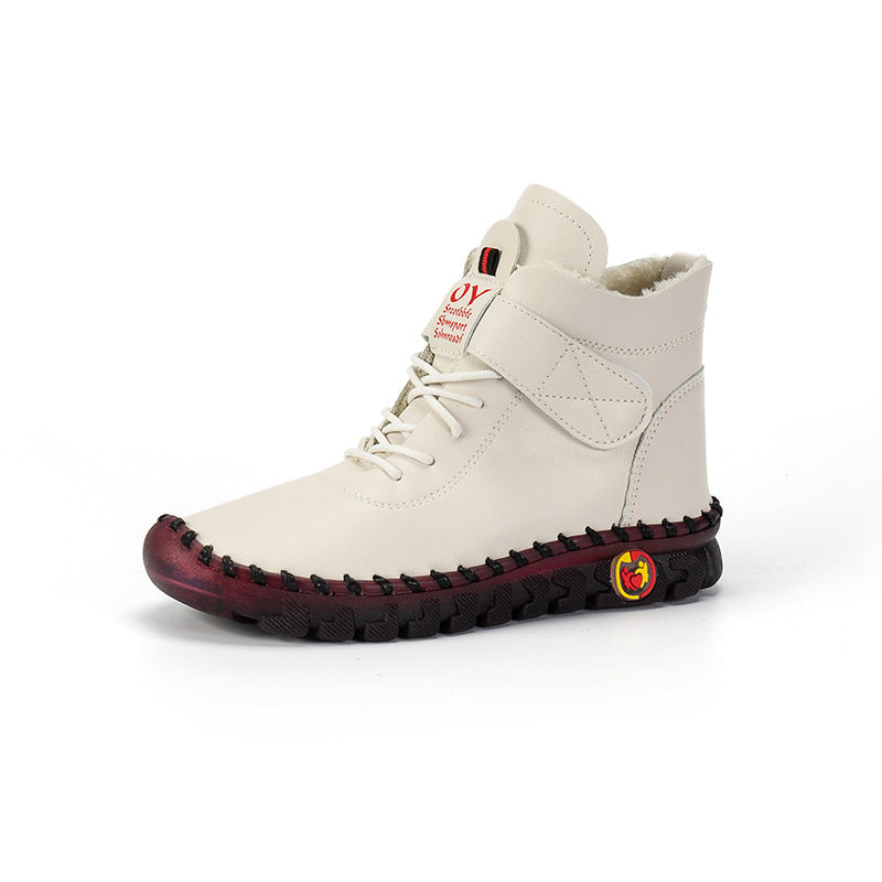 Damen Winterstiefel mit verstellbarem Klettverschluss und robustem Profil Drune