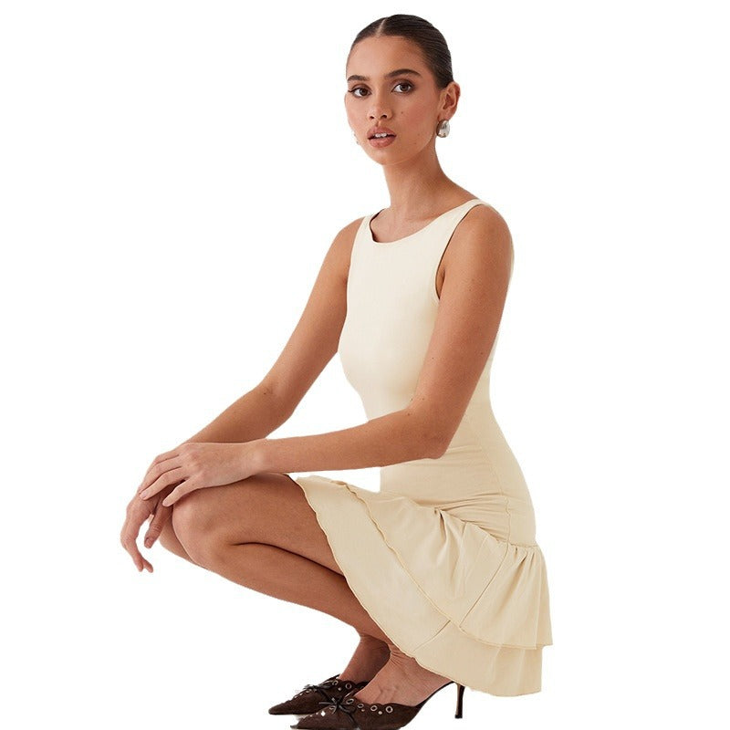 Damen Verspielt Minikleid mit voluminösen Rüschen und schickem Schnitt Drune