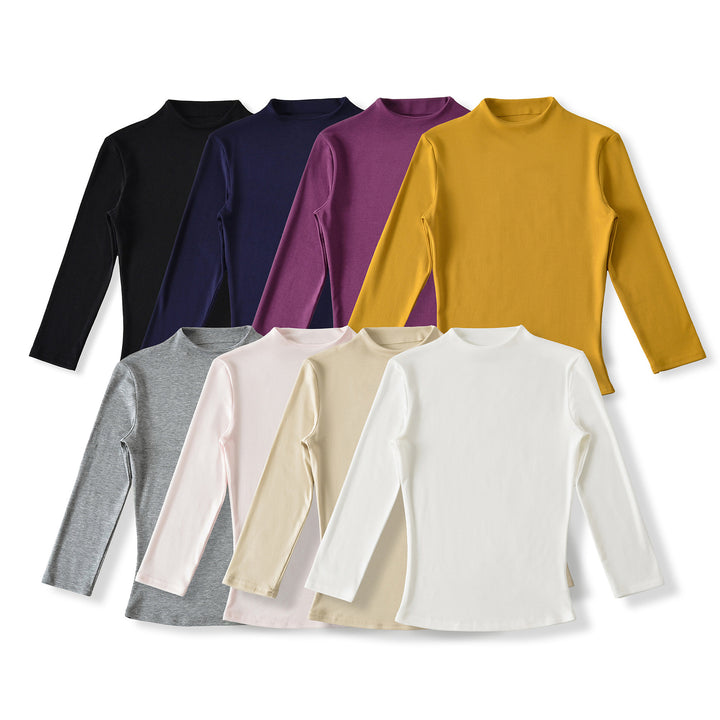 Damen Langarmshirt mit Stehkragen und Raffungsdetails Drune