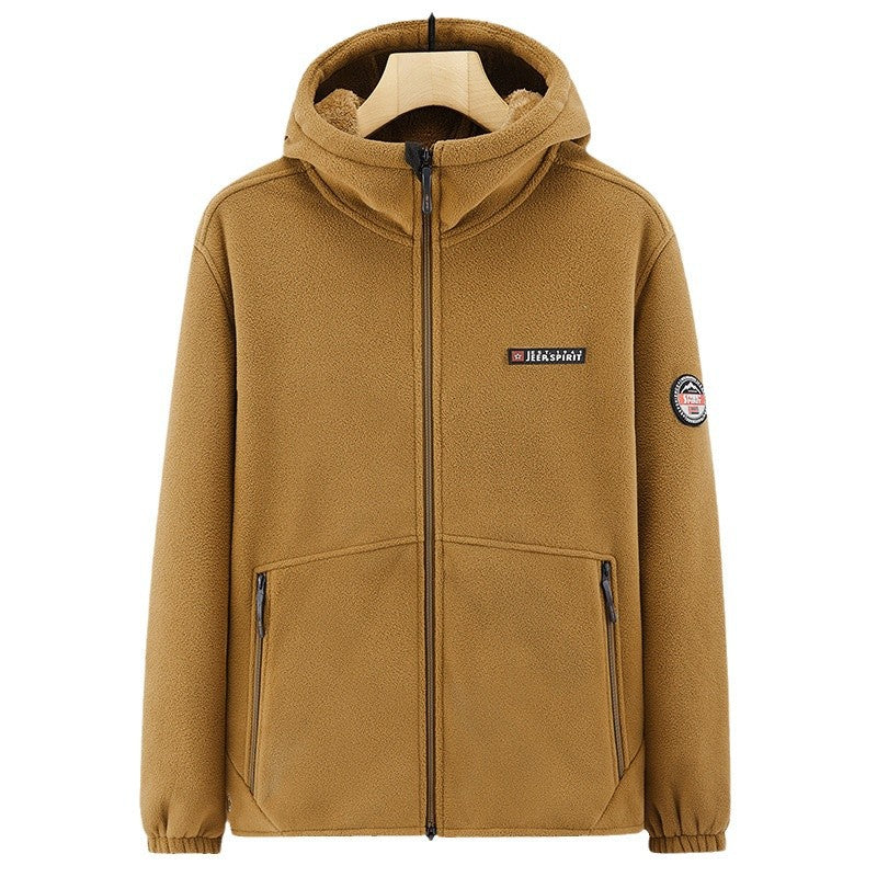 Herren Fleecejacke mit Kapuze Drune