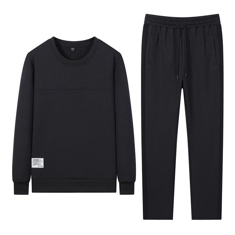 Herren lässiges Trainingsset mit Reißverschluss-Bomber, Rundhals-Sweatshirt und elastischer Jogginghose Drune