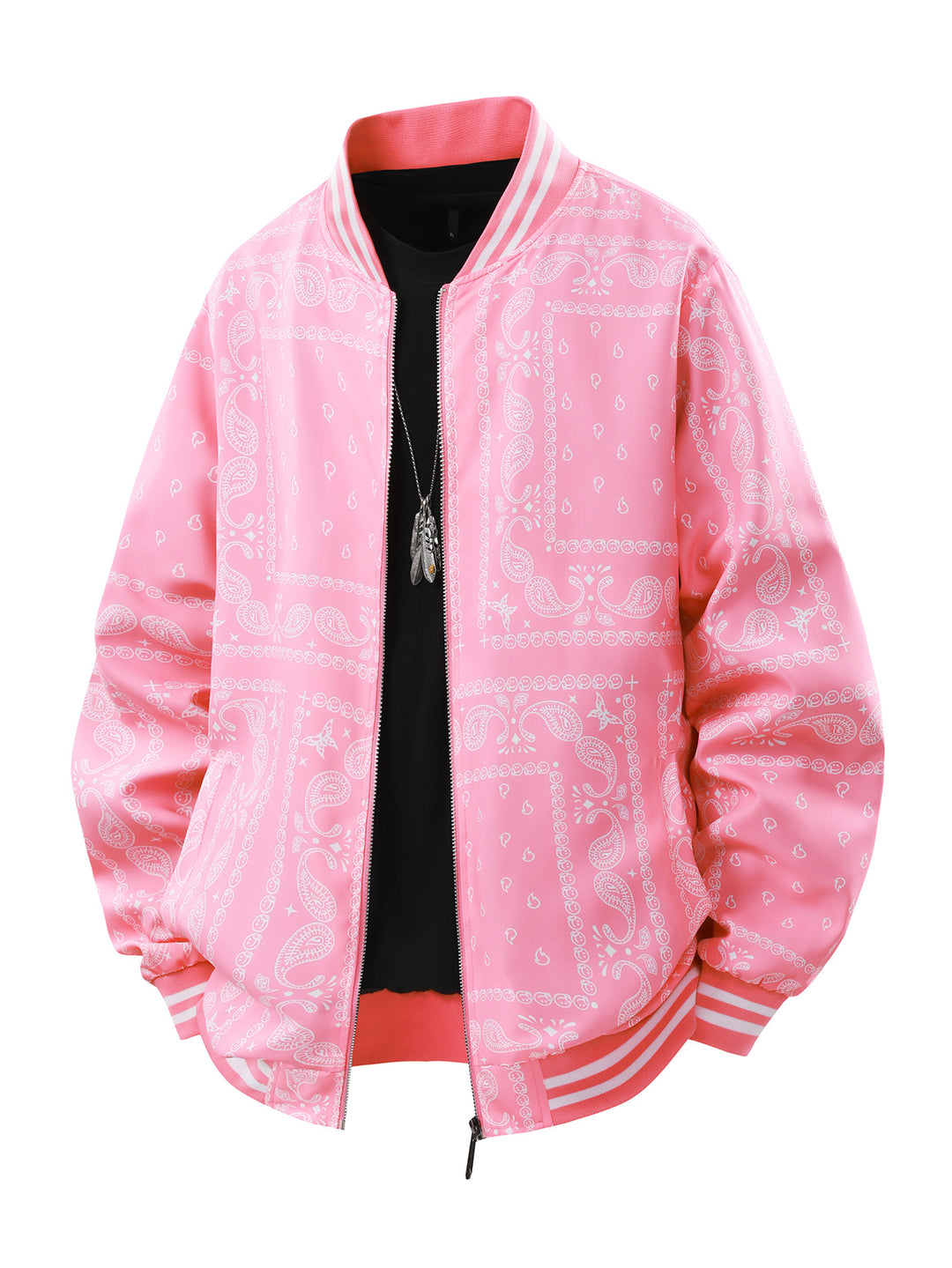 Herren Coole Bomberjacke mit Paisleymuster Drune