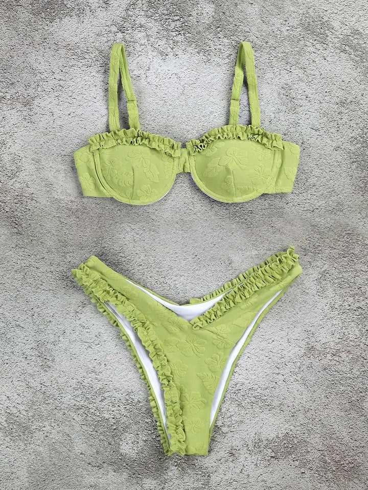 Damen Triangel-Bikini mit funkelndem Glitzereffekt und charmantem Stern-Detail Drune