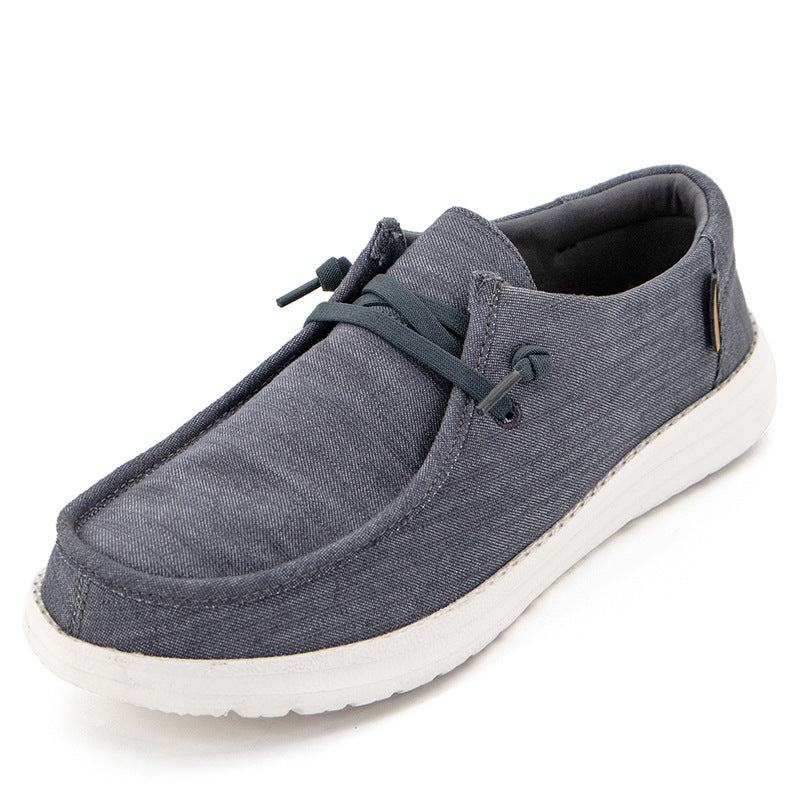Herren Legerer Canvas-Mokassin-Slipper mit geflochtener Schnürung und gefleckter EVA-Sohle Drune