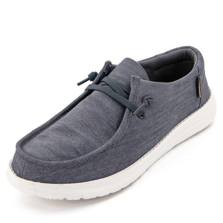 Herren Legerer Canvas-Mokassin-Slipper mit geflochtener Schnürung und gefleckter EVA-Sohle Drune