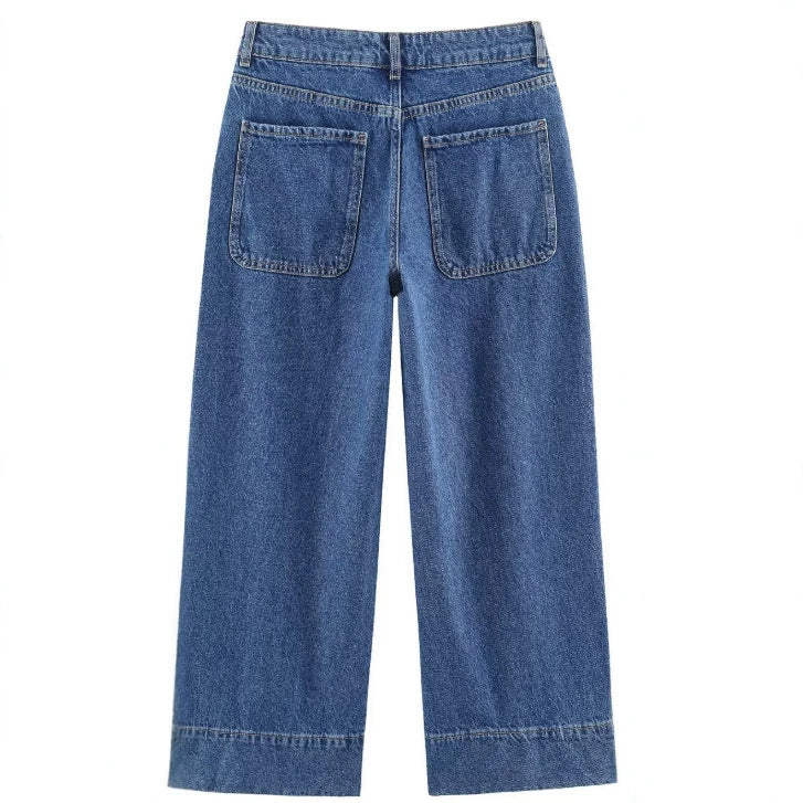 Damen Hochtaillierte Culotte-Hose mit weitem Bein und dekorativem Taillengürtel Drune
