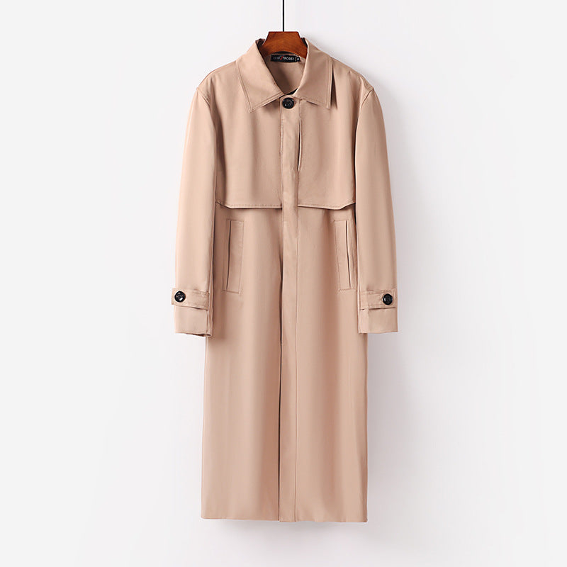 Damen leichter Trenchcoat mit verdeckter Knopfleiste und Schultercape Drune