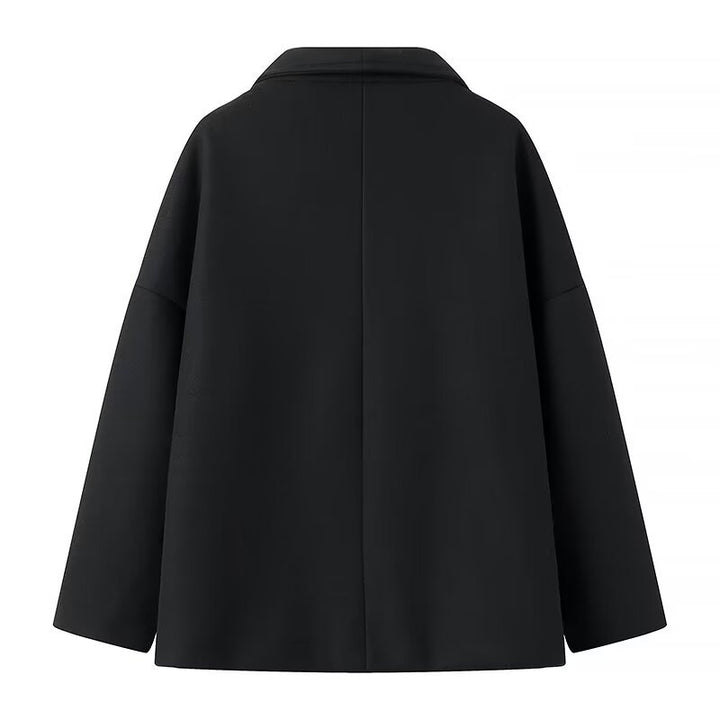 Damen nan kokonartige Kurzjacke mit doppelreihiger Knopfleiste und weitem Schalkragen Drune