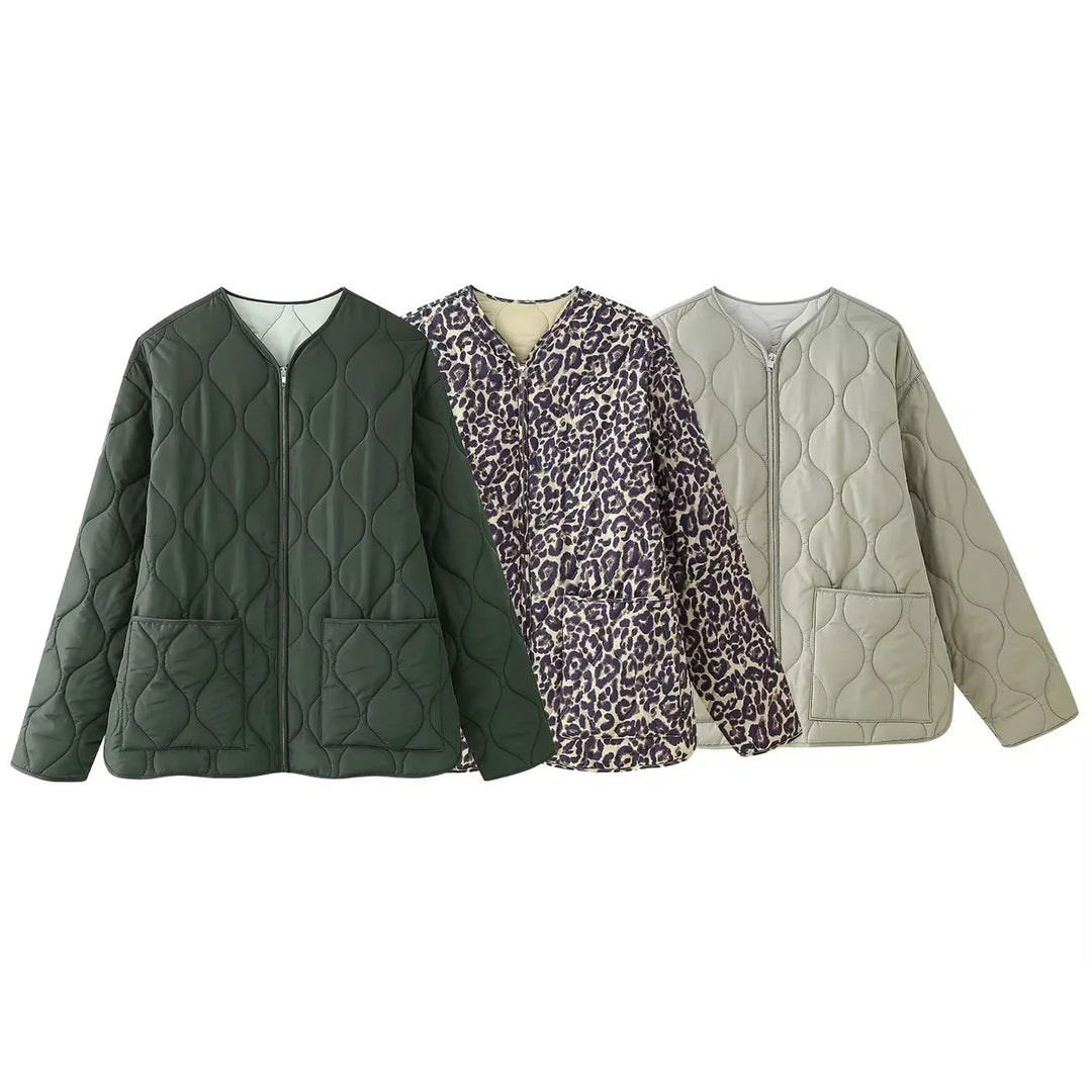 Damen nan leichte A‑Linien Steppjacke mit Tropfensteppung, Rundhalsausschnitt und aufgesetzten Fronttaschen Drune