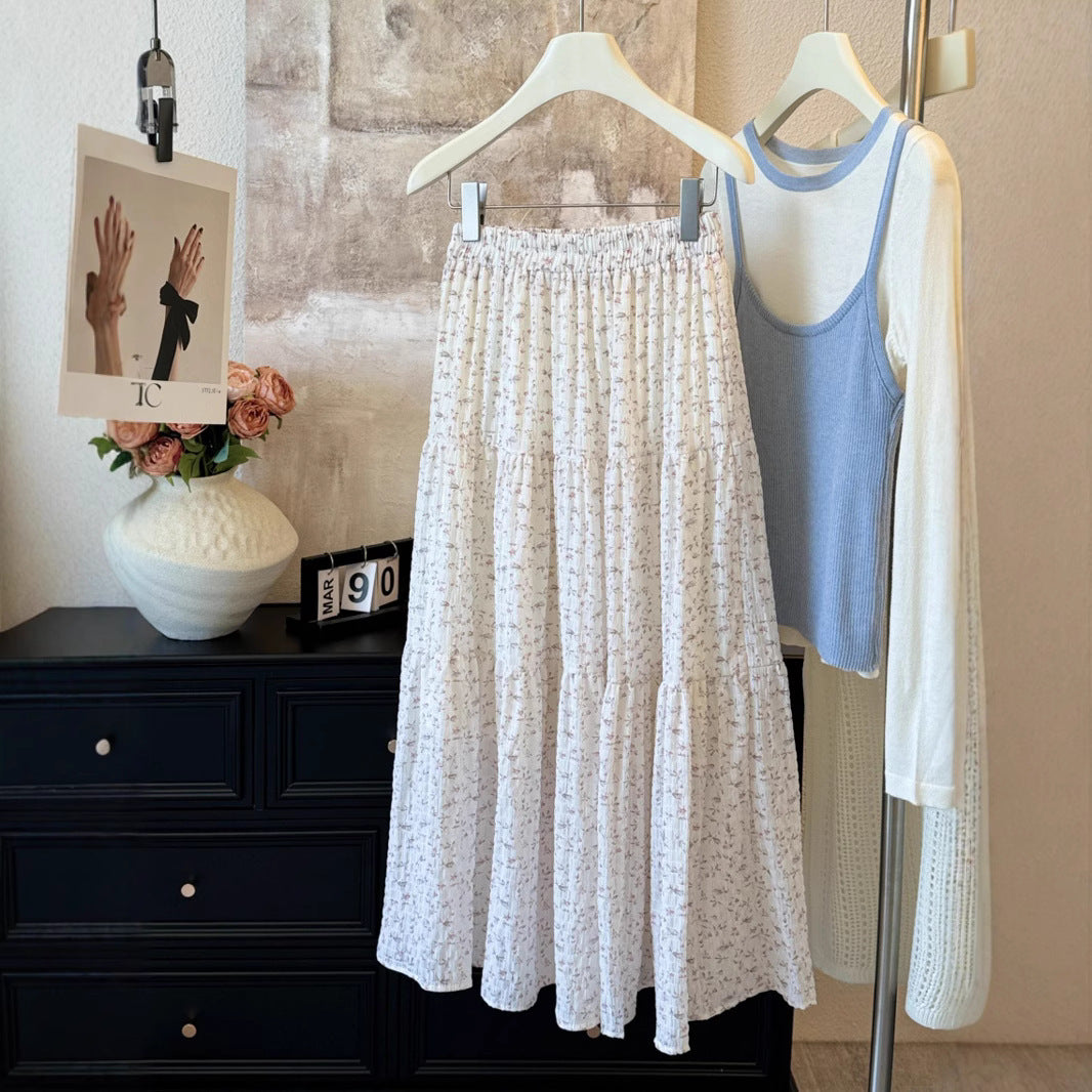 Damen Maxirock mit romantischem Blumenmuster und lässigem Design Drune