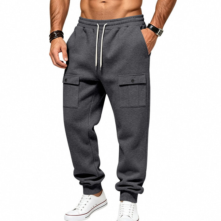 Herren Cargo-Jogginghose mit elastischem Bund und aufgesetzten Klappentaschen Drune
