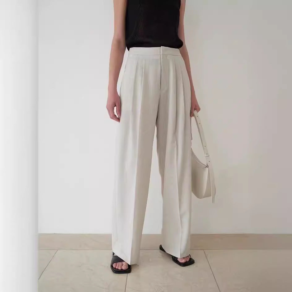 Damen elegante hoch geschnittene Plissee-Hose Drune