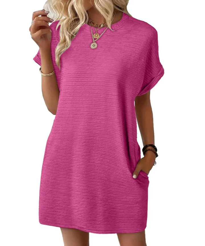 Damen lässiges V-Ausschnitt Kleid mit weitem Schnitt