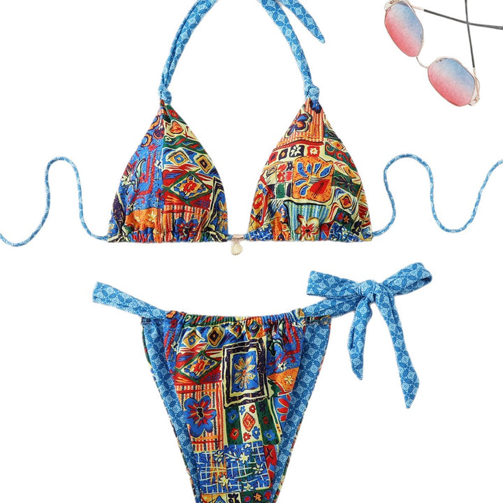 Damen Triangel-Bikini mit verspieltem Mustermix Drune