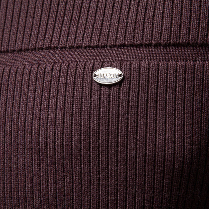 Herren Gestrickter Rundhals-Pullover mit Stepp-Optik und Rippbündchen Drune