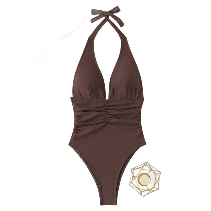 Damen Eleganter Badeanzug mit Raffungen Drune