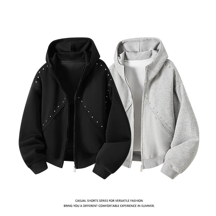 Damen Sportliche Sweatjacke mit Raffungen Drune