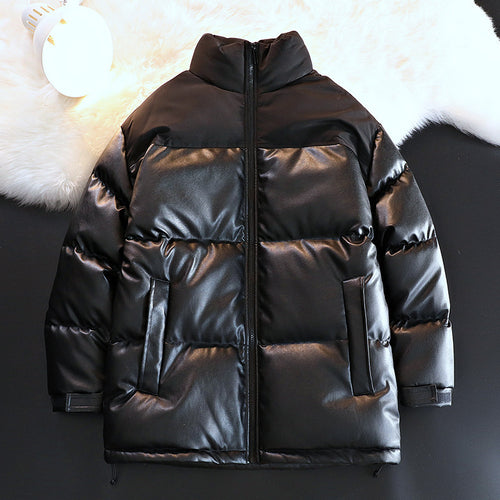 Unisex Wattierte Oversize-Steppjacke mit Stehkragen und verdecktem Reißverschluss Drune