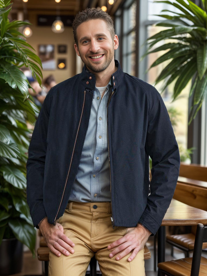 Herren leichte Freizeitjacke im modernen Design mit Stehkragen Drune