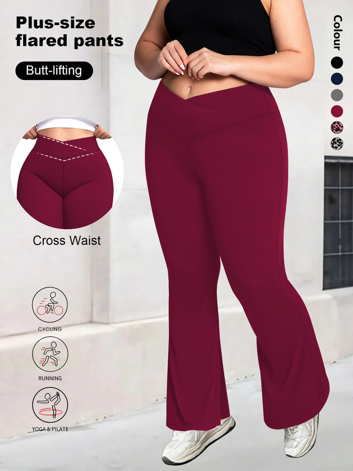 Damen taillenhohe Shaping Bootcut-Leggings mit Bauchkontrolle und 4-Wege-Stretch Drune