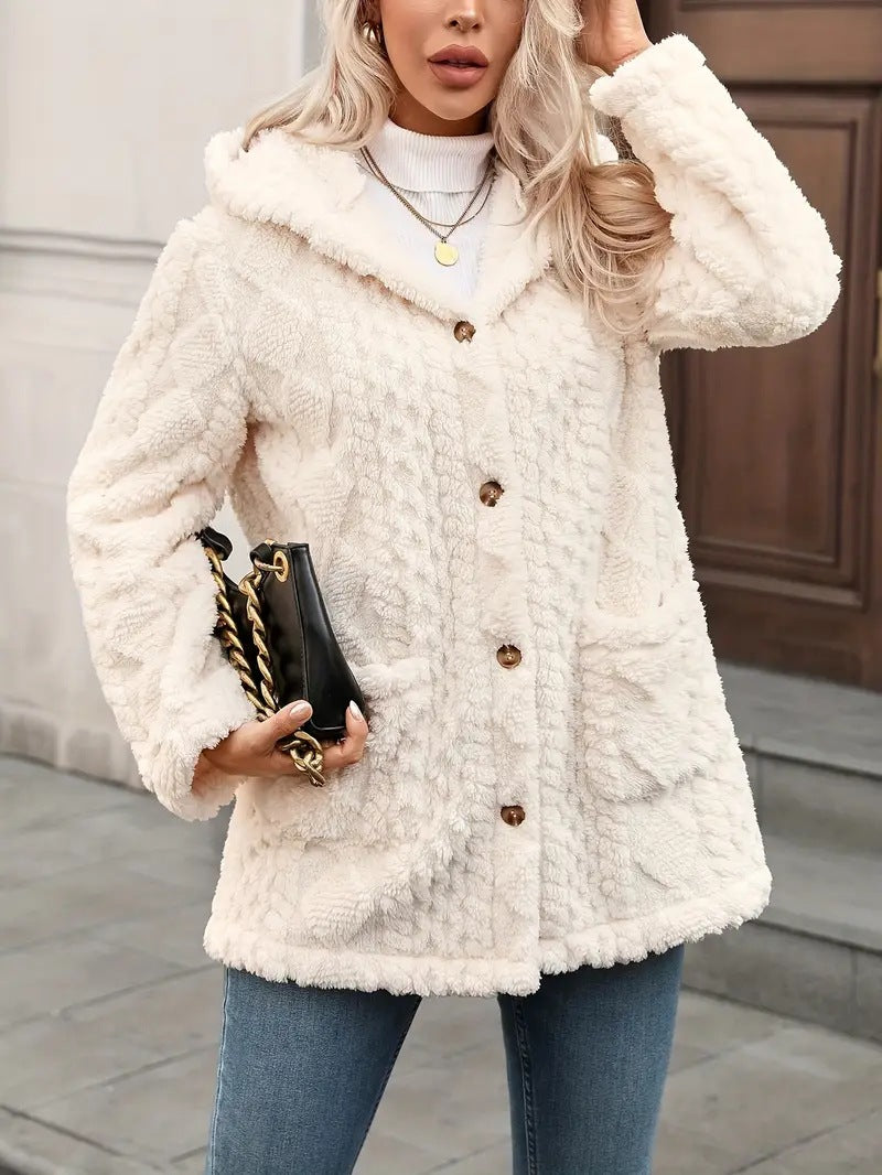 Damen Flauschige Kuscheljacke Drune