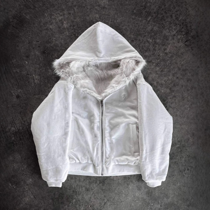 Damen weiche und warme Kapuzenjacke Drune