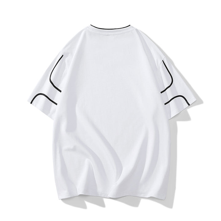 Herren Oversize-T-Shirt aus Baumwollmix mit Kontrastpaspelierung und Dropped-Shoulder Drune