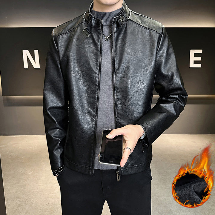 Herren Modische Kunstlederjacke im lässigen Design Drune