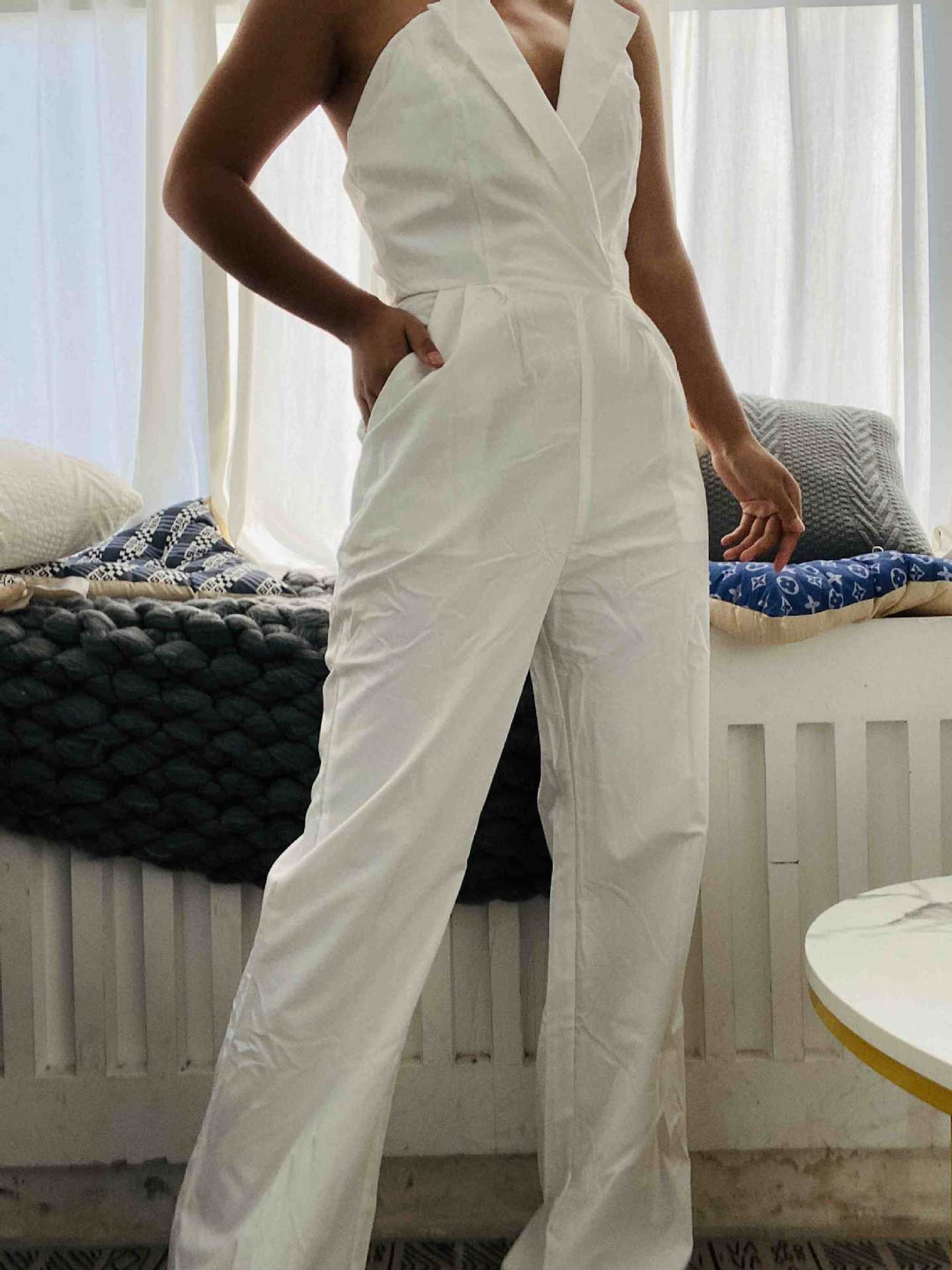 Drune | Asymmetrischer Revers Mittel-Taillen Pendel-Overall